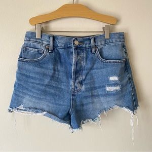 Pacsun Blue Distressed Vintage High Rise Denim Shorts